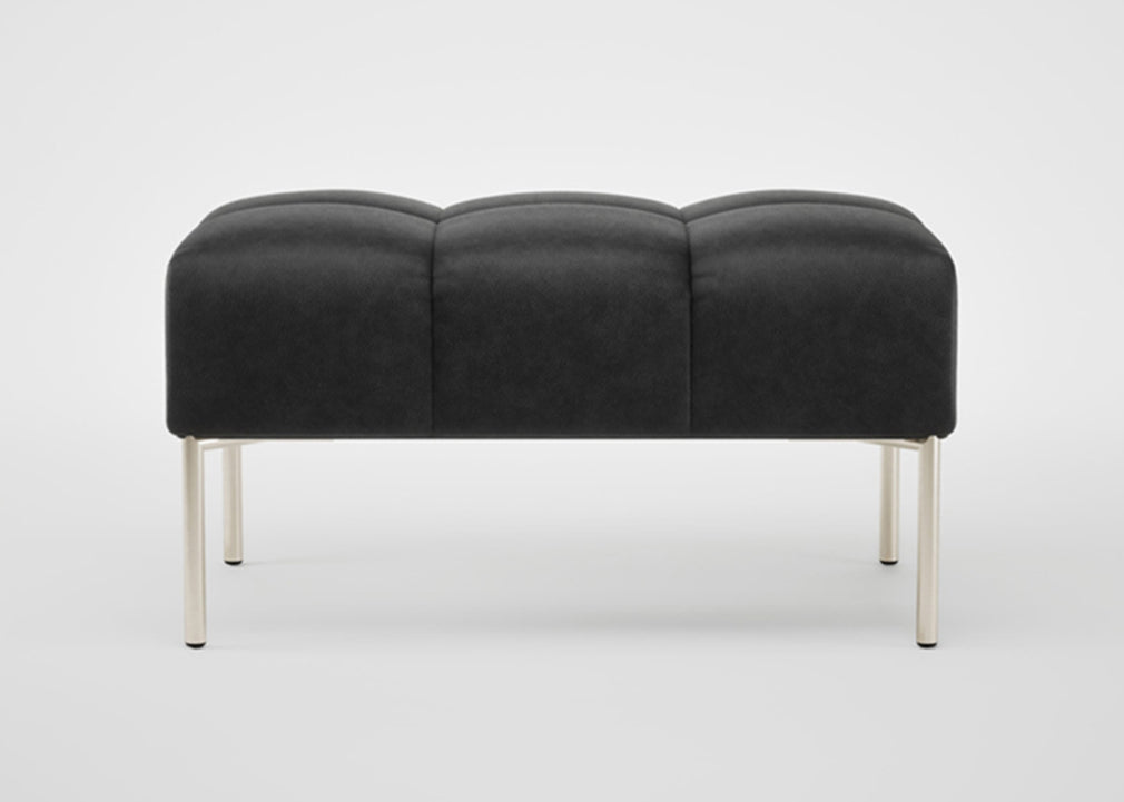 Quadro Ottoman Daino Leather Elephant / Black