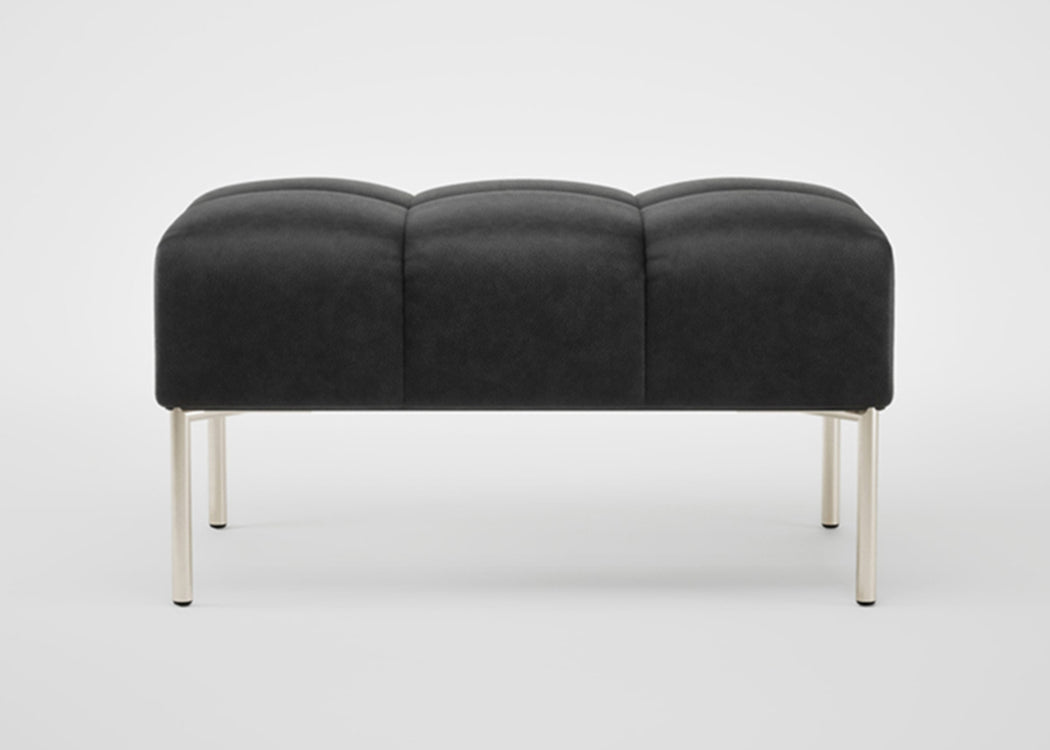 Quadro Ottoman Daino Leather Elephant / Black