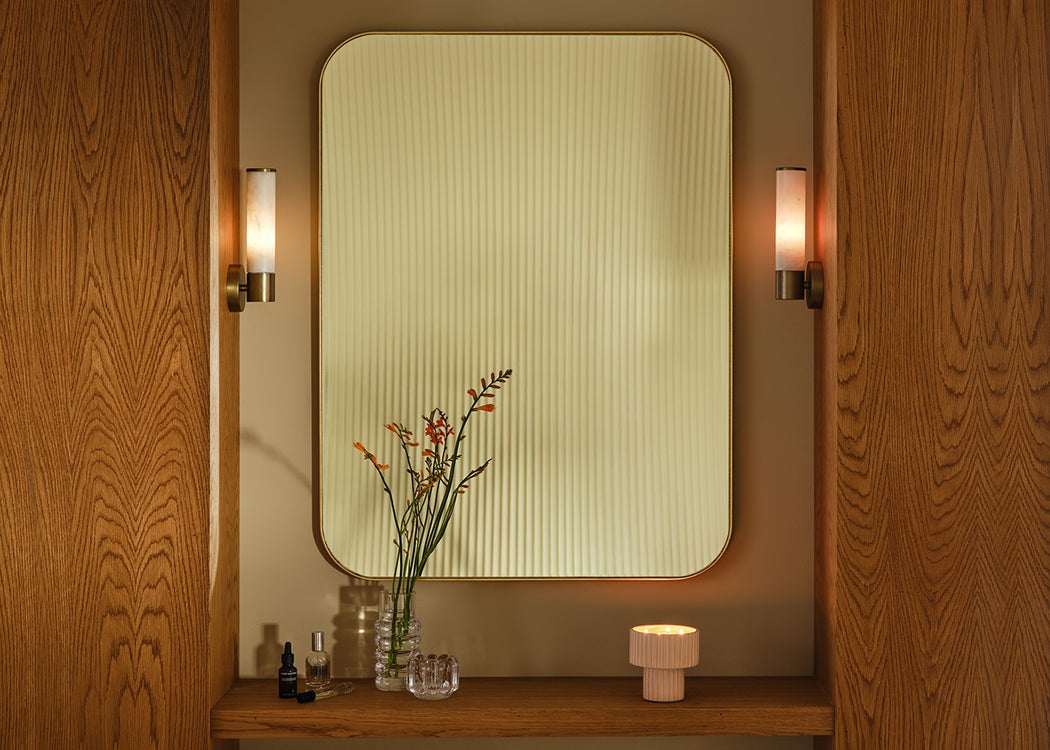 Fine Edge Mirror Rectangle Curved Black / Medium