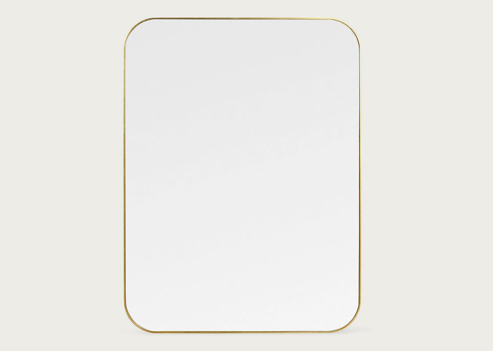 Fine Edge Mirror Rectangle Curved Black / Medium