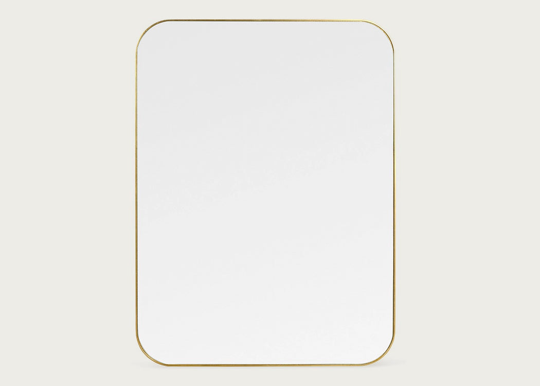 Fine Edge Mirror Rectangle Curved Black / Medium