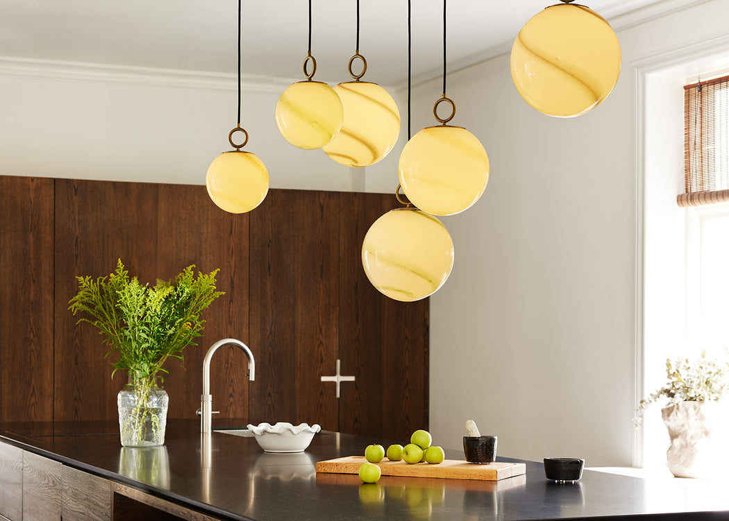 Stockholm Pendant Light 18cm / Marble Grey