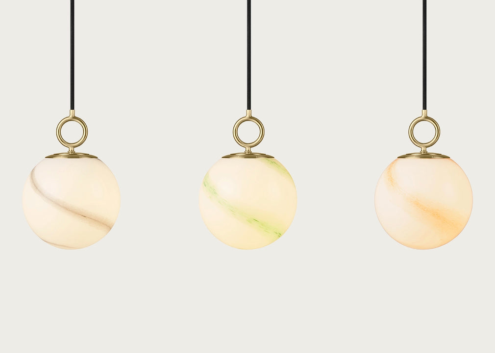 Stockholm Pendant Light 18cm / Marble Grey