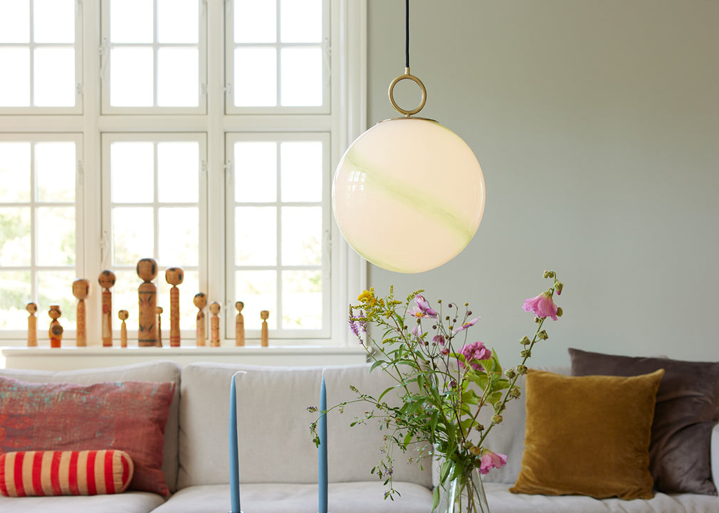 Stockholm Pendant Light 18cm / Marble Grey