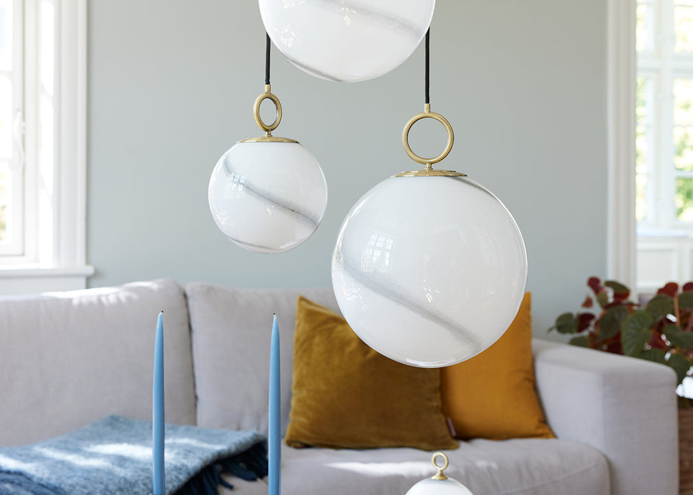 Stockholm Pendant Light 18cm / Marble Grey