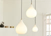 Drops Pendant Light Opal Glass 38cm