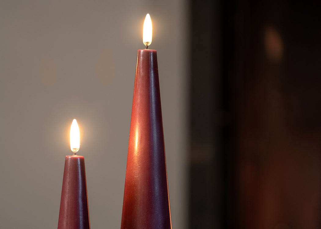 LED Cone Candle Large Pine Green