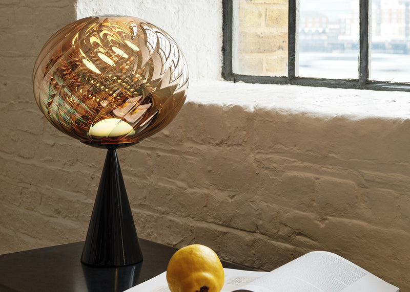 Whirl LED Cone Fat Table Lamp Silver/Black