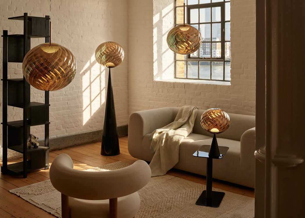 Whirl LED Cone Fat Table Lamp Silver/Black