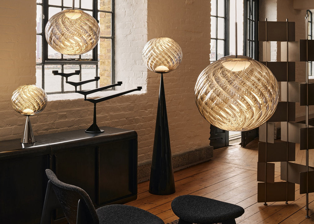 Whirl LED Cone Fat Floor Lamp Silver/Black