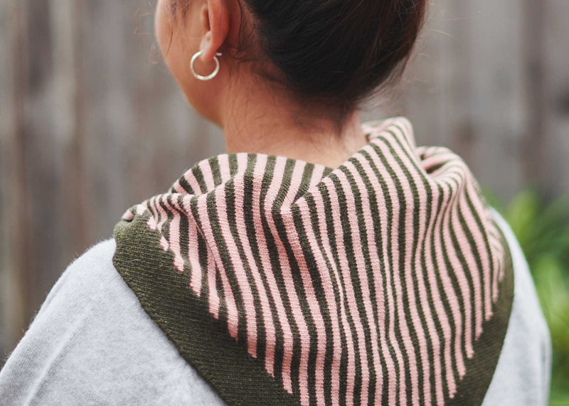 Triangle Lambswool Scarf Yellow & Oatmeal Stripe