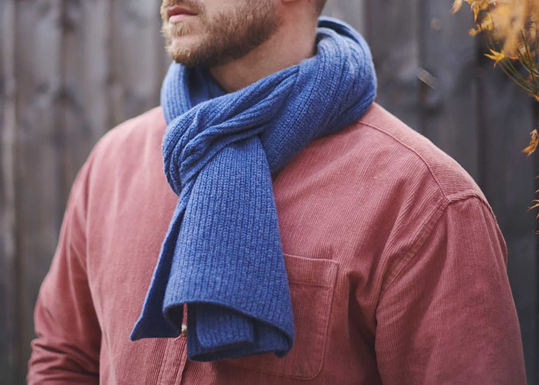 Ribbed Lambswool Scarf Scarlet Red