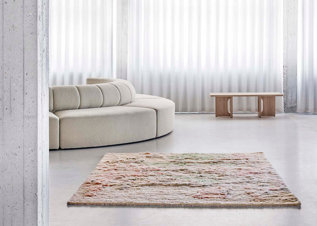 Eternity Rug Pastel Palms Silver Pink 170cm x 240cm