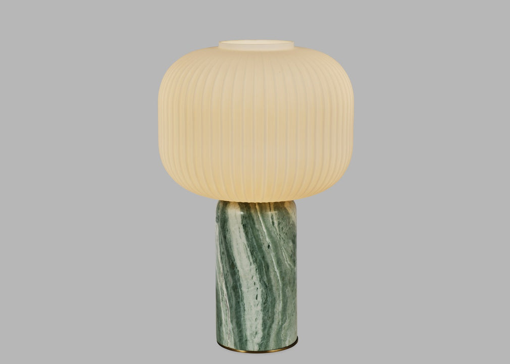 Opal Lantern Table Lamp Cocoa Marble
