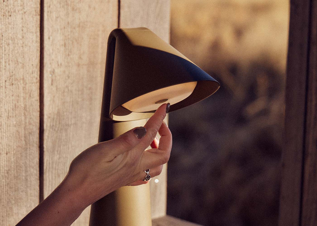Ami LED Portable Table Lamp Olive Stone