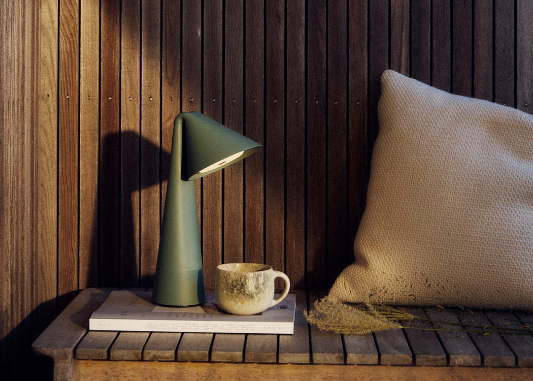 Ami LED Portable Table Lamp Olive Stone