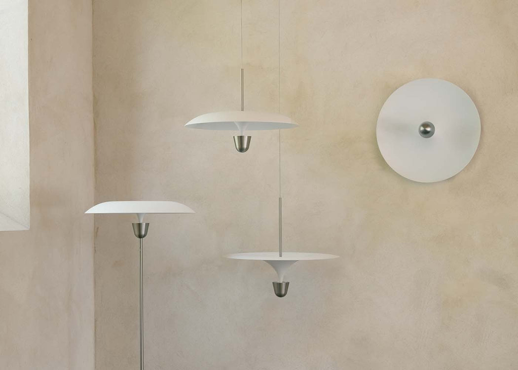 Kantarell LED Pendant Light Disc White/Nickel