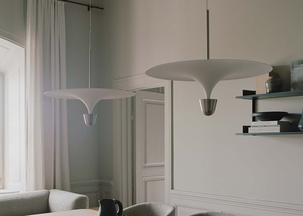 Kantarell LED Pendant Light Disc White/Nickel