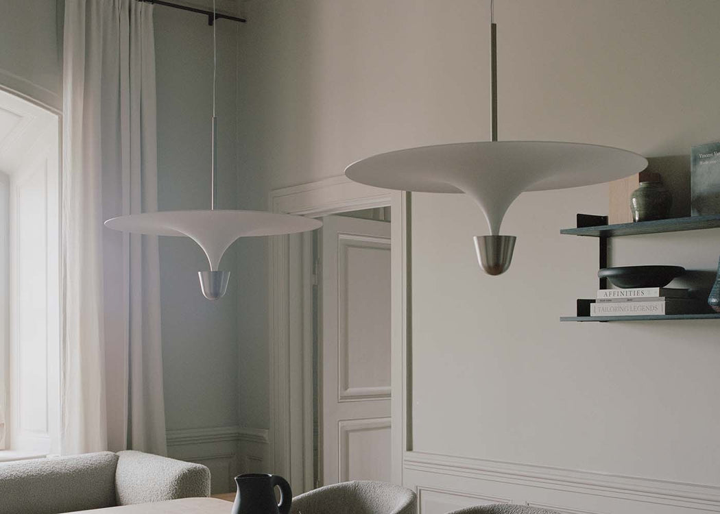 Kantarell LED Pendant Light Disc White/Nickel