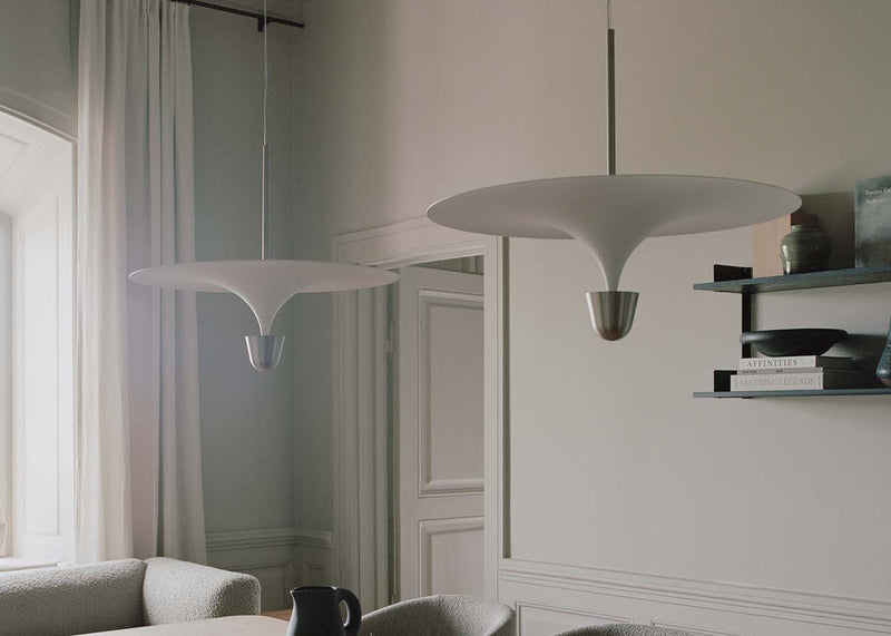 Kantarell LED Pendant Light Disc White/Nickel