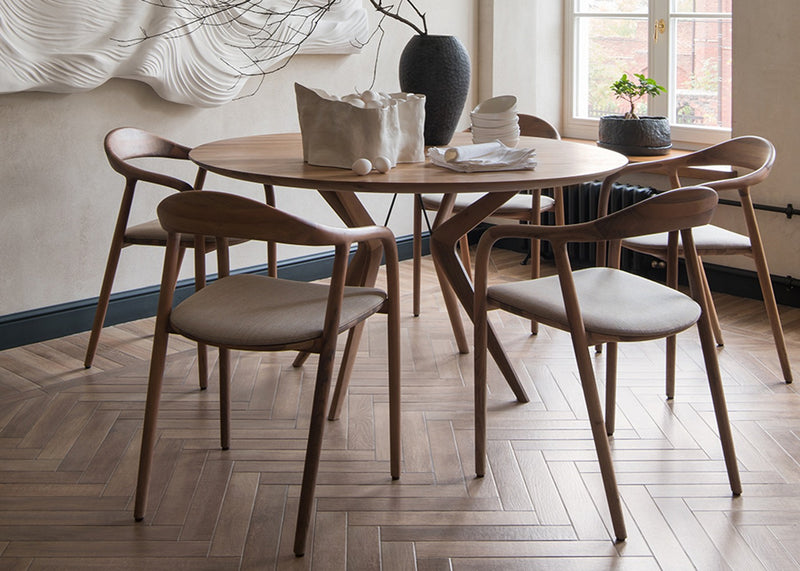 Lakri Round Table Natural Oiled Walnut
