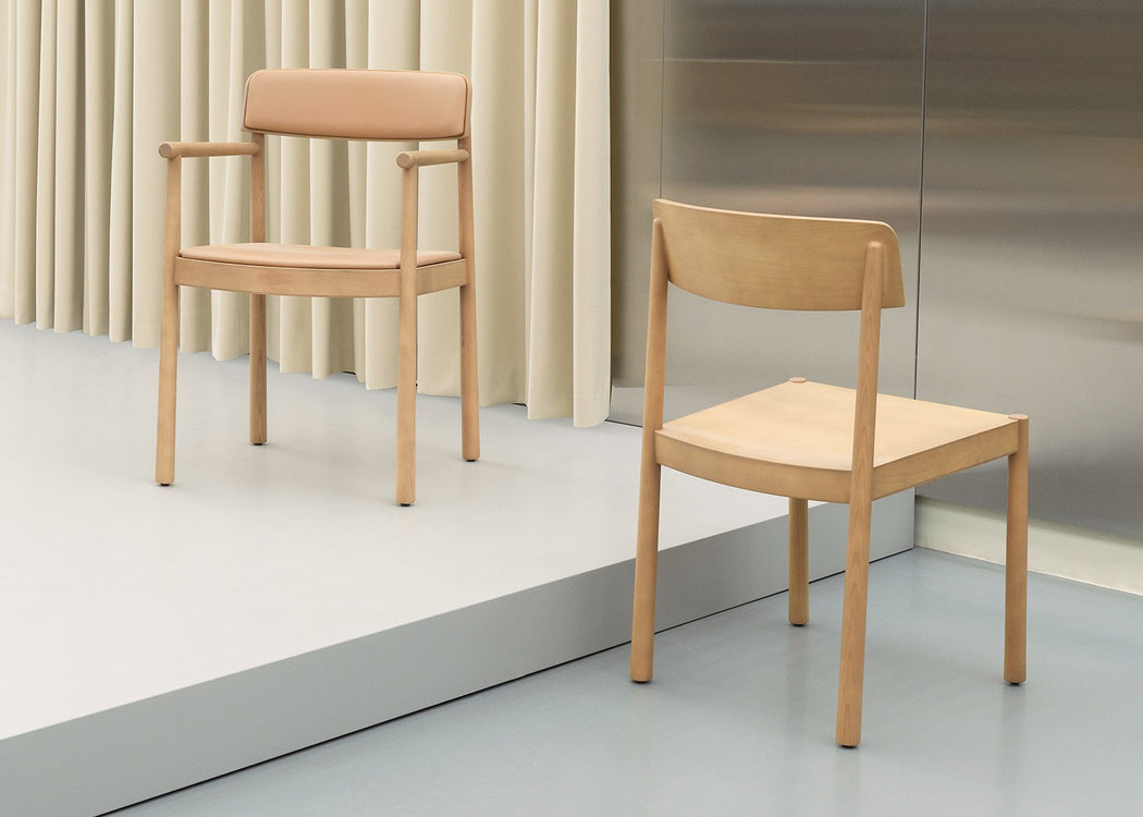 Timb Dining Side Chair Tan Ash / Ultra Leather Camel