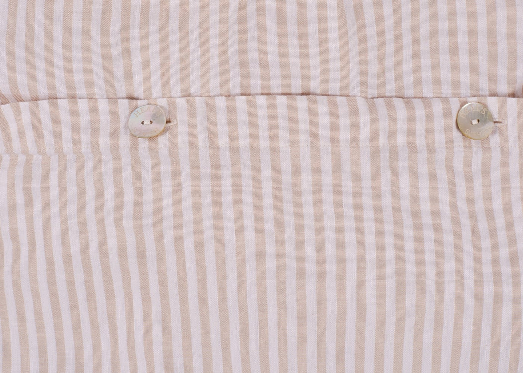 Washed Linen Blend Natural Stripe Duvet Cover Double