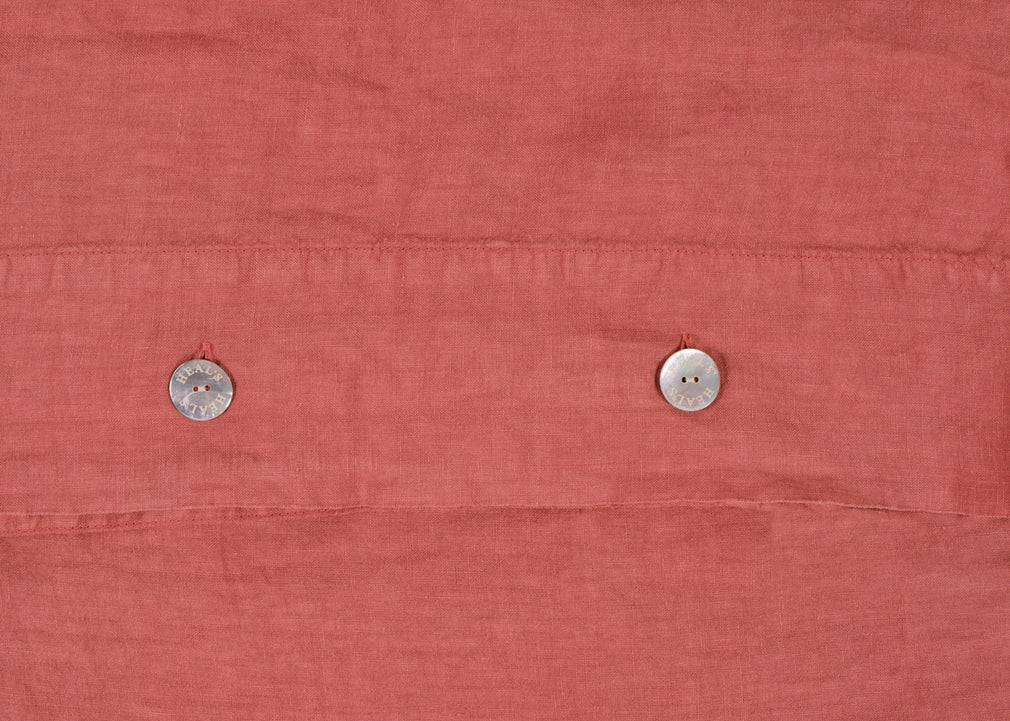 Washed Linen Terracotta Duvet Cover Double