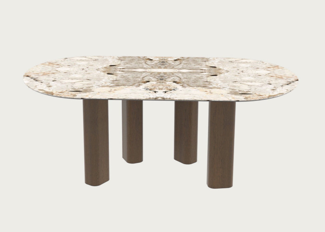 Pillar Dining Table Oval 200 x 110cm / Mountain Glossy