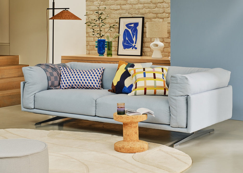 Novara 3 Seater Sofa Boucle Fern / Black