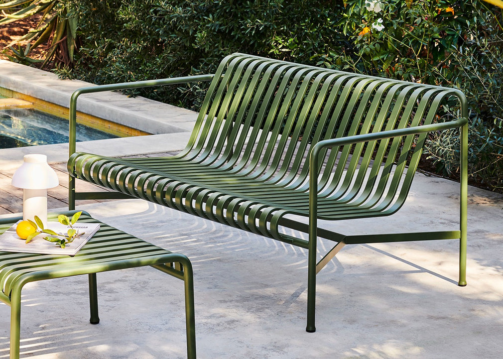 Palissade Dining Bench with Armrest Olive