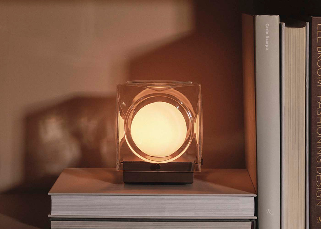 Chant Portable Table Lamp Clear & Bronze