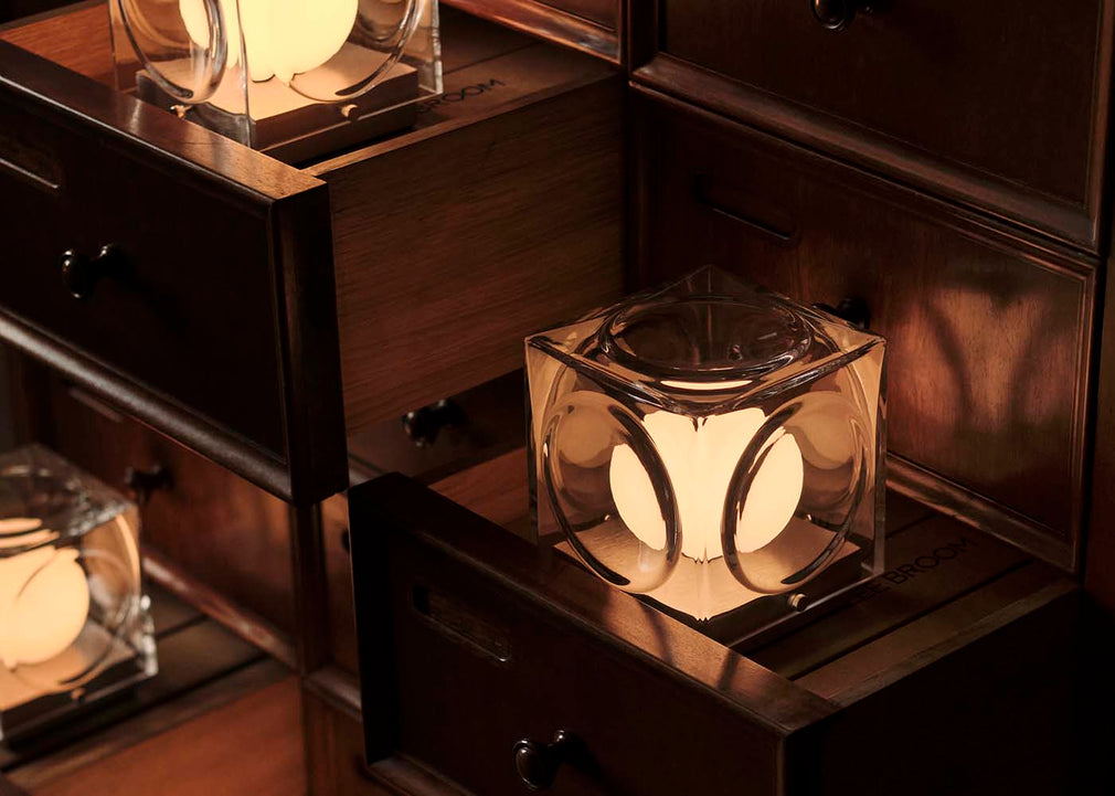 Chant Portable Table Lamp Clear & Bronze