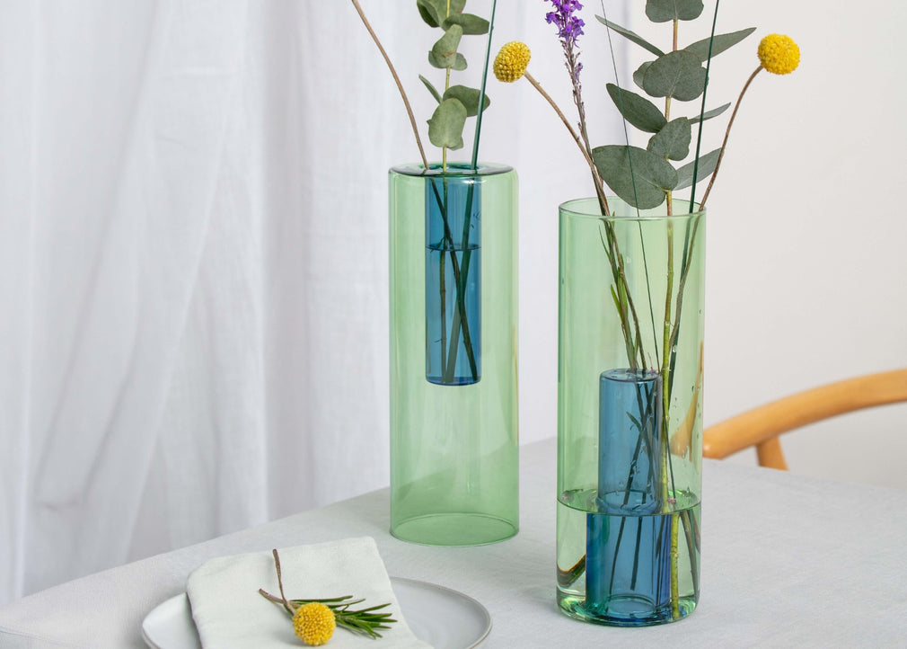 Block Reversible Vase Large Pink & Green
