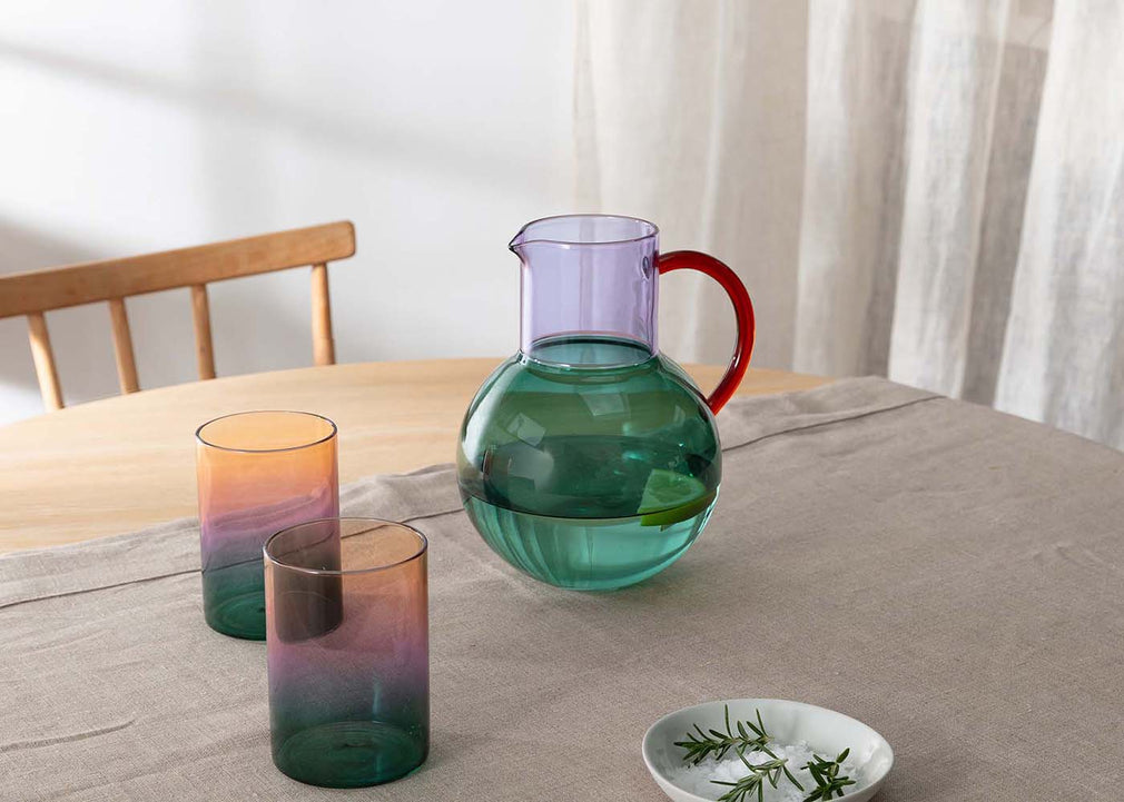 Block Jug Teal & Lilac
