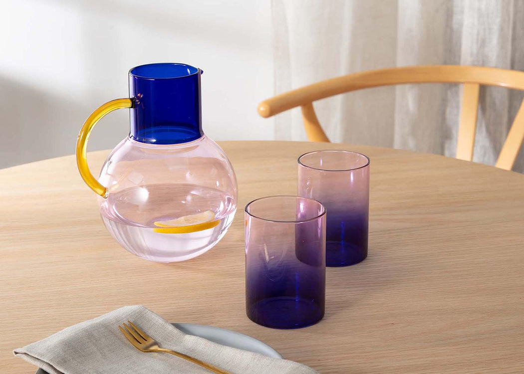 Block Jug Teal & Lilac