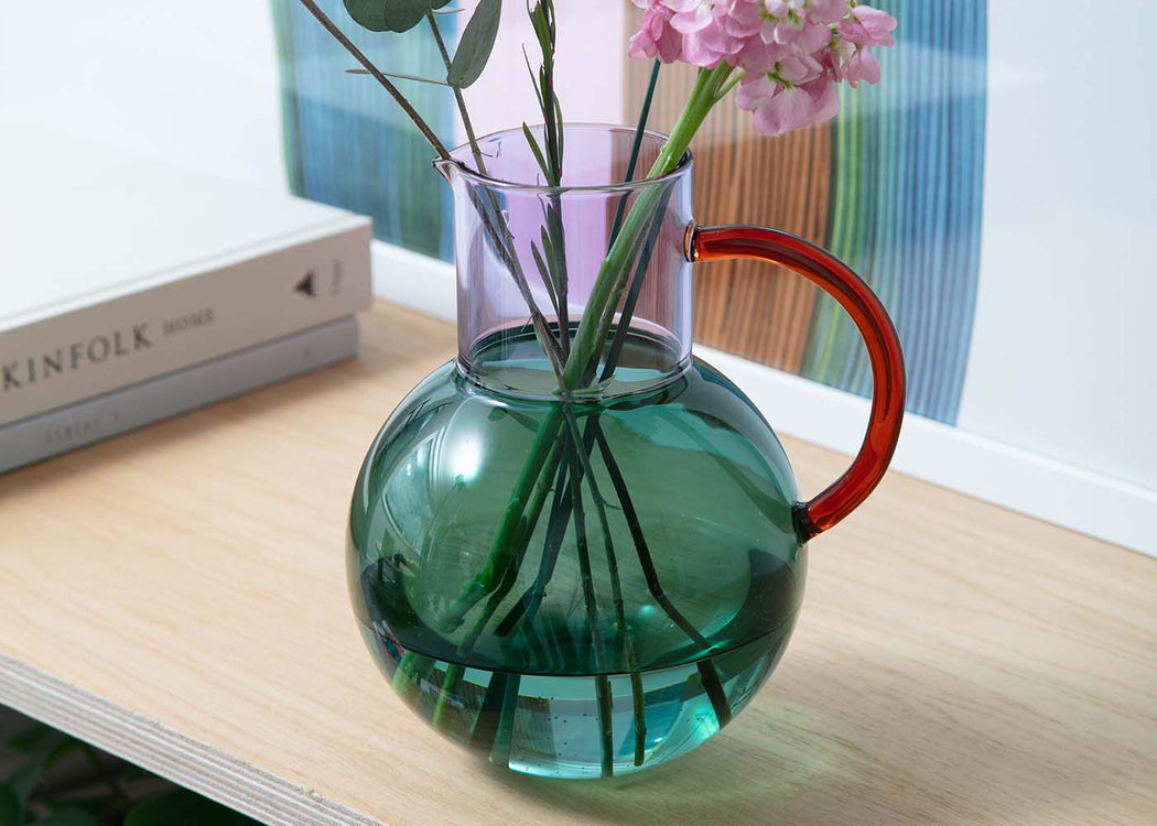 Block Jug Teal & Lilac
