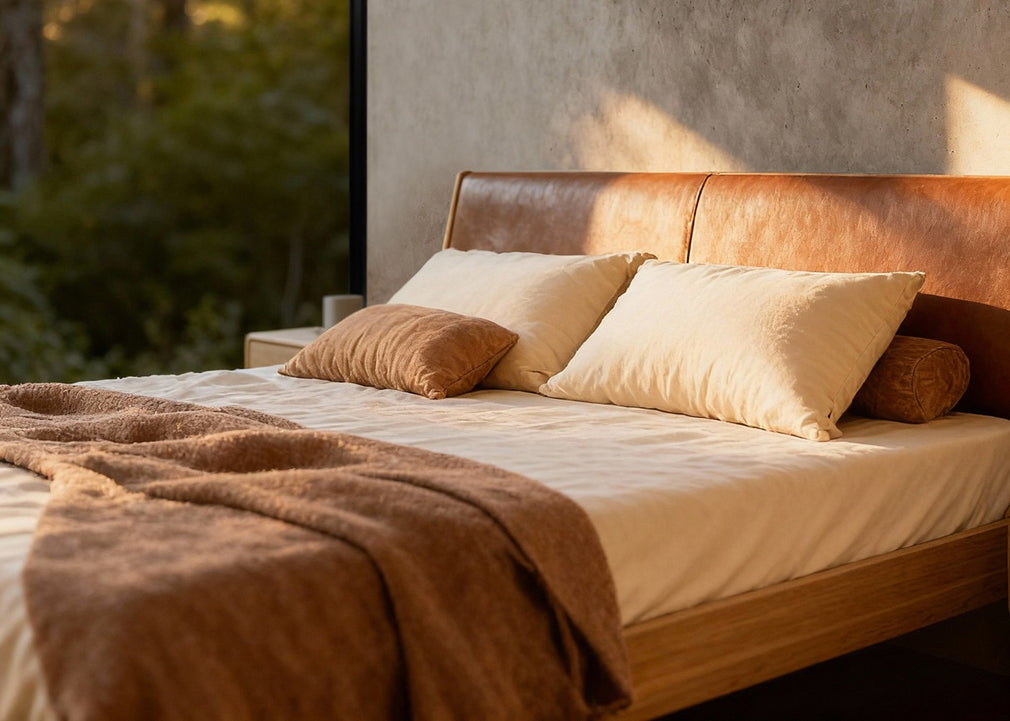 Fawn Bed Dakar Leather Double