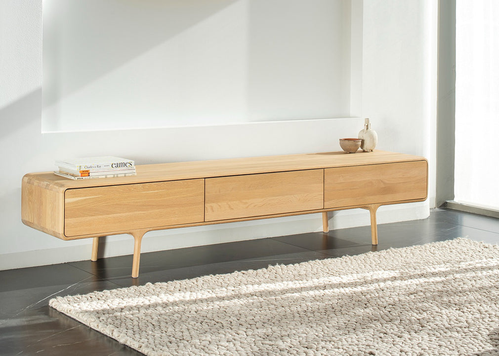 Fawn Lowboard 3 Drawers TV Unit Natural Oiled Walnut