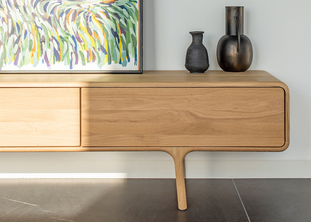 Fawn Lowboard 3 Drawers TV Unit Natural Oiled Walnut