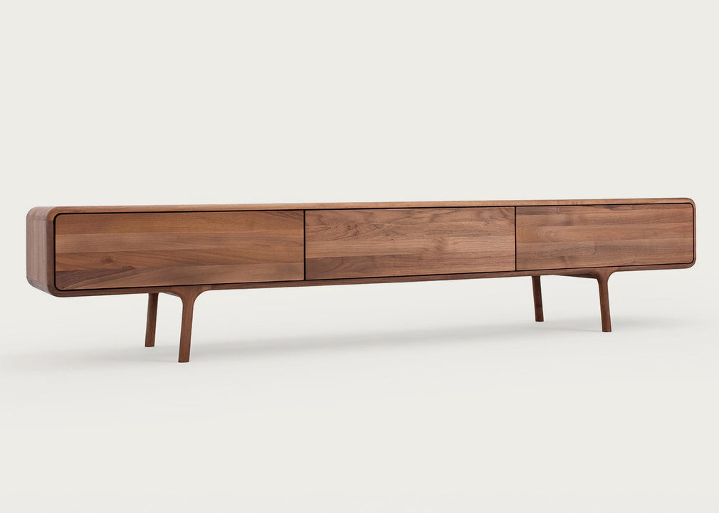 Fawn Lowboard 3 Drawers TV Unit Natural Oiled Walnut
