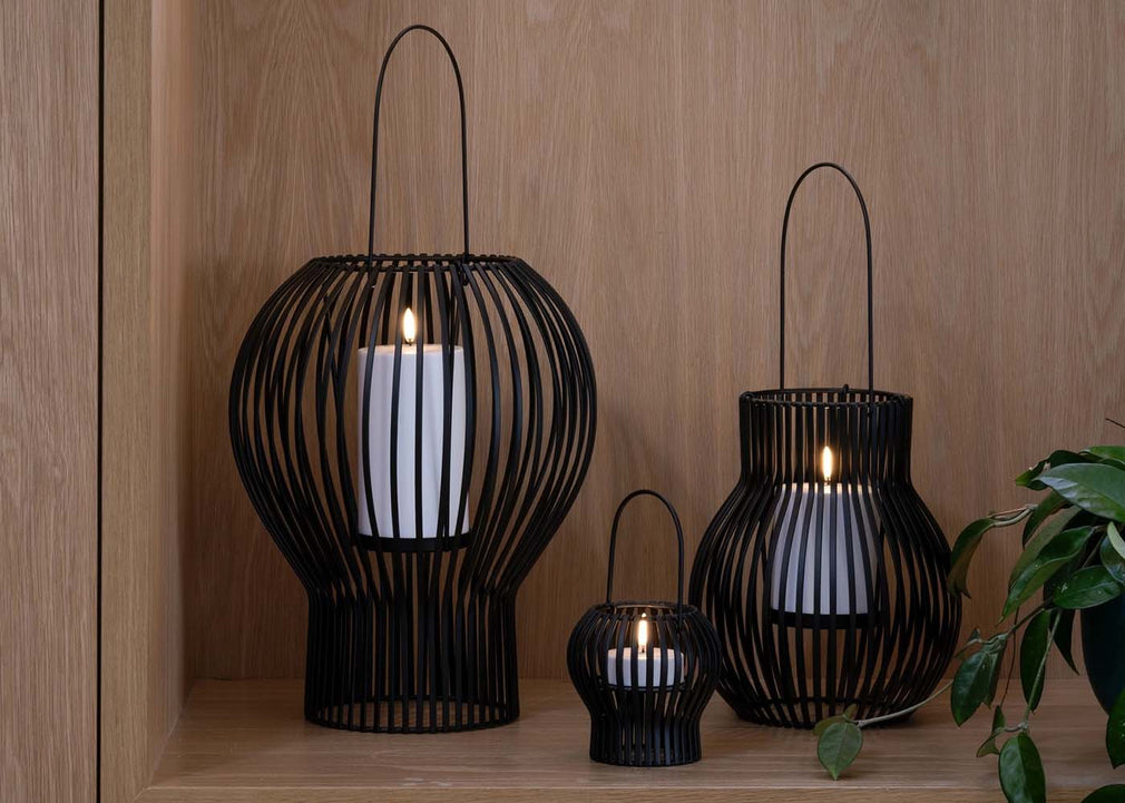 Upside Down Lantern Medium Black