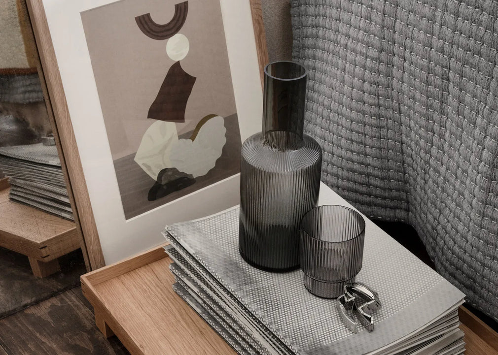 Ripple Smoked Grey Tumbler Glass Set of 4