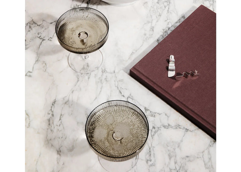Ripple Smoked Grey Champagne Saucer Set of 2