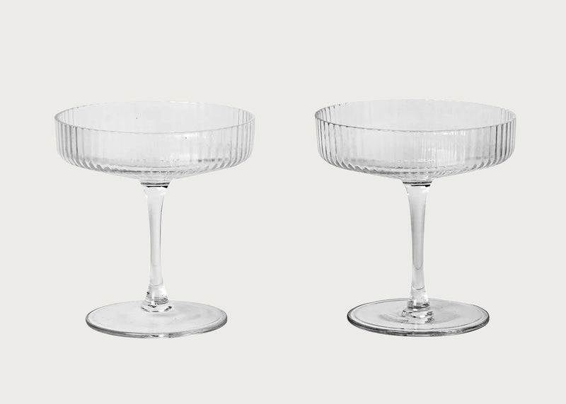 Ripple Clear Champagne Saucer Set of 2
