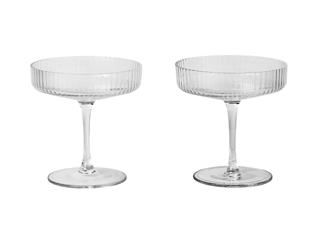 Ripple Clear Champagne Saucer Set of 2