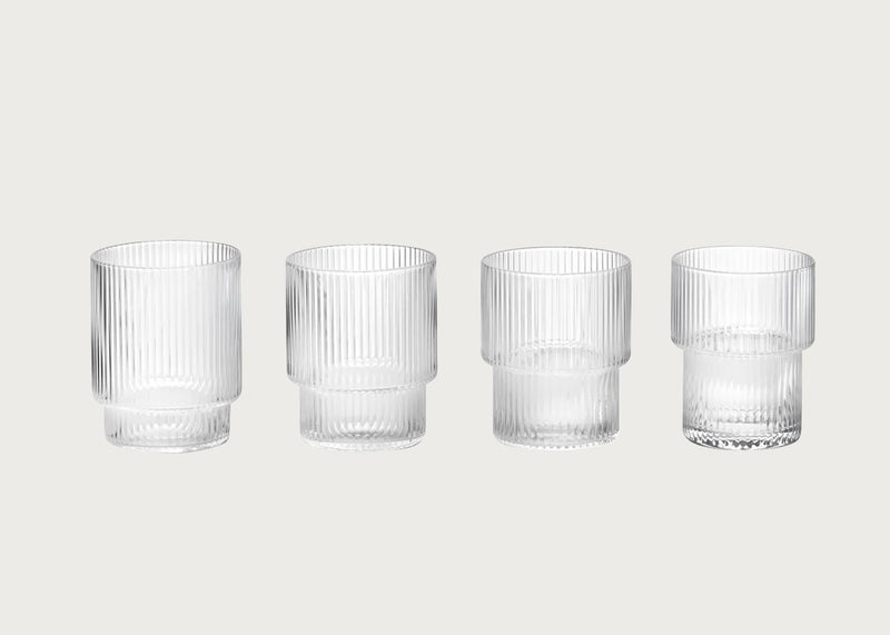 Ripple Clear Tumbler Glass Set of 4