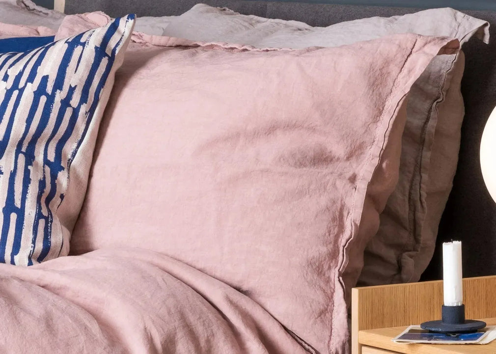 Washed Linen Dusky Pink Duvet Cover