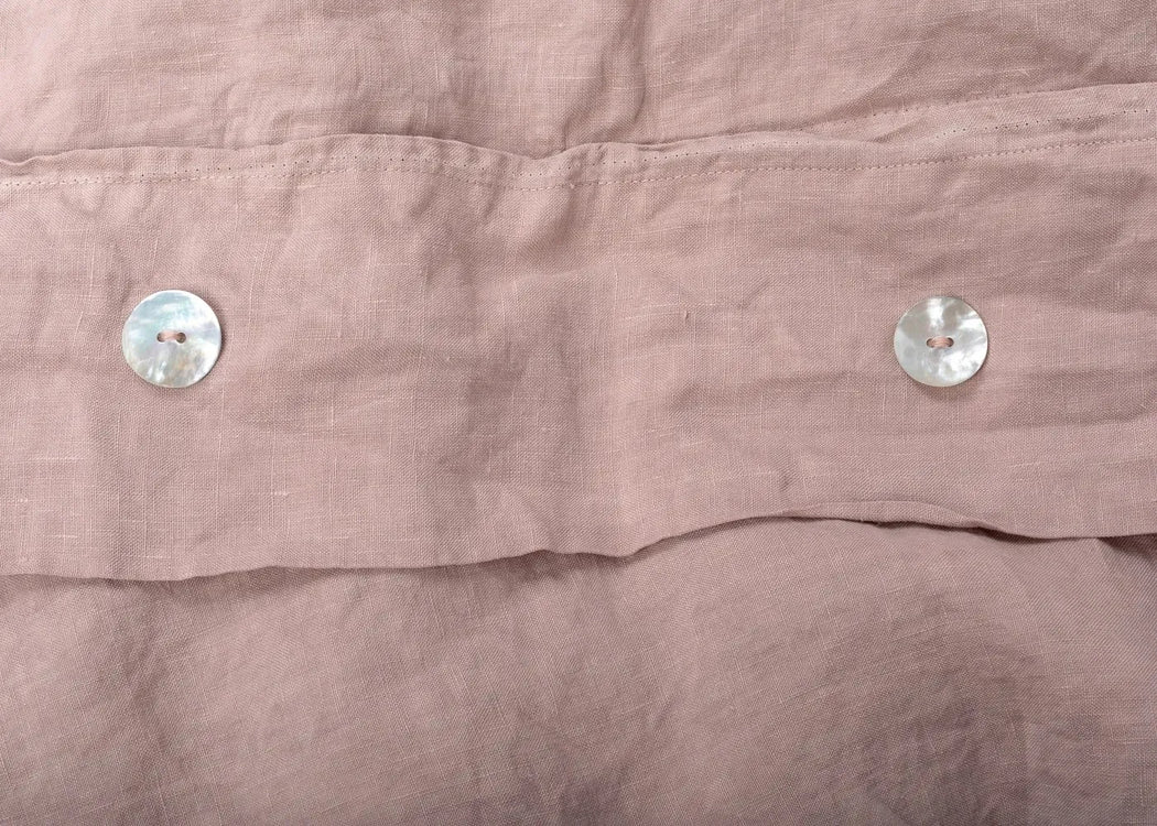 Washed Linen Dusky Pink Duvet Cover