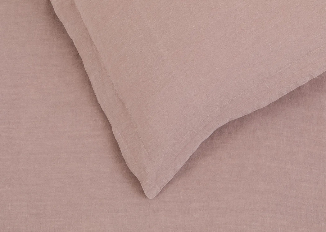 Washed Linen Dusky Pink Duvet Cover